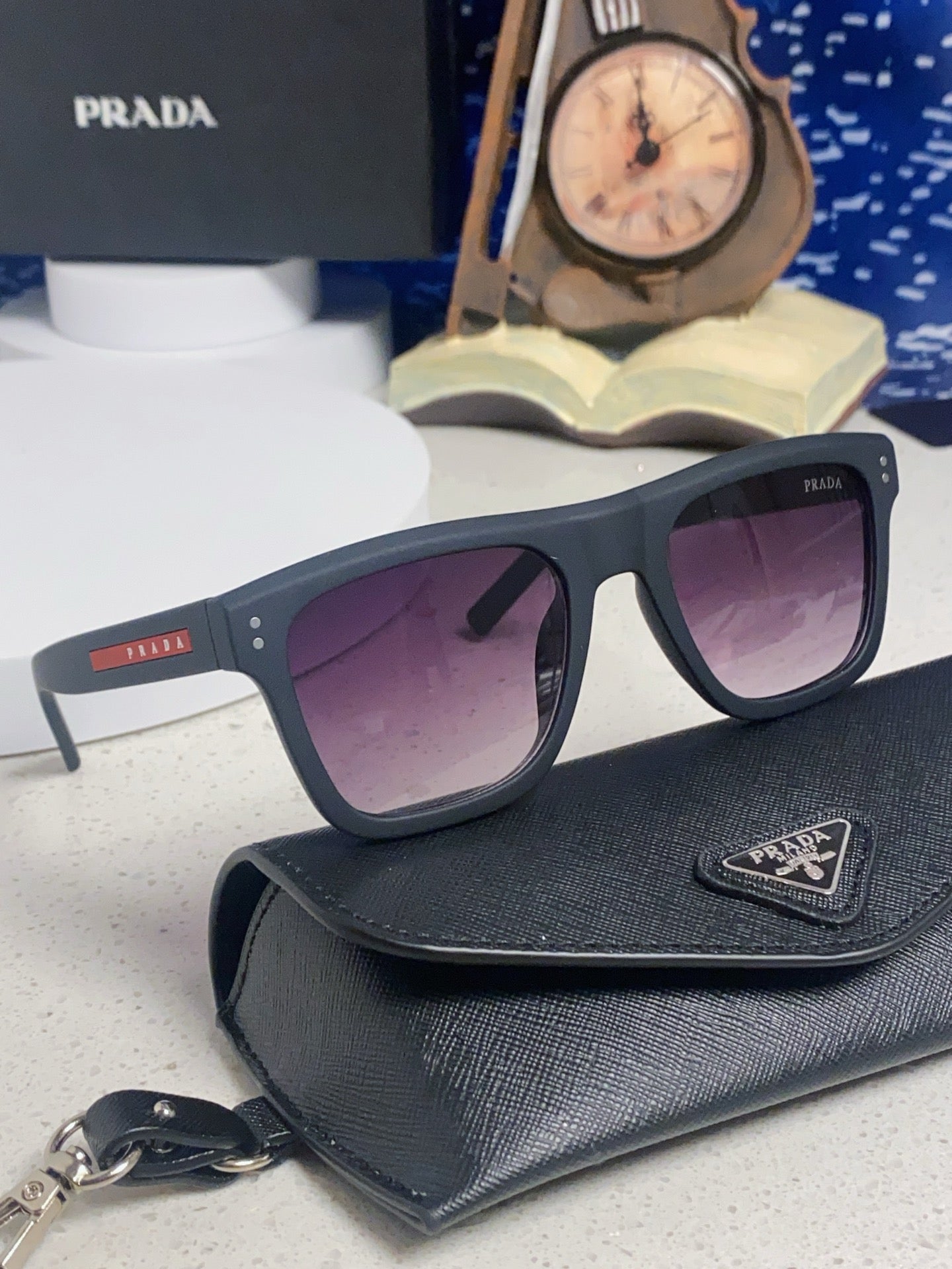 Prada Square Blue Lens Sunglasses for Men & Women - 487019 - detail image 10