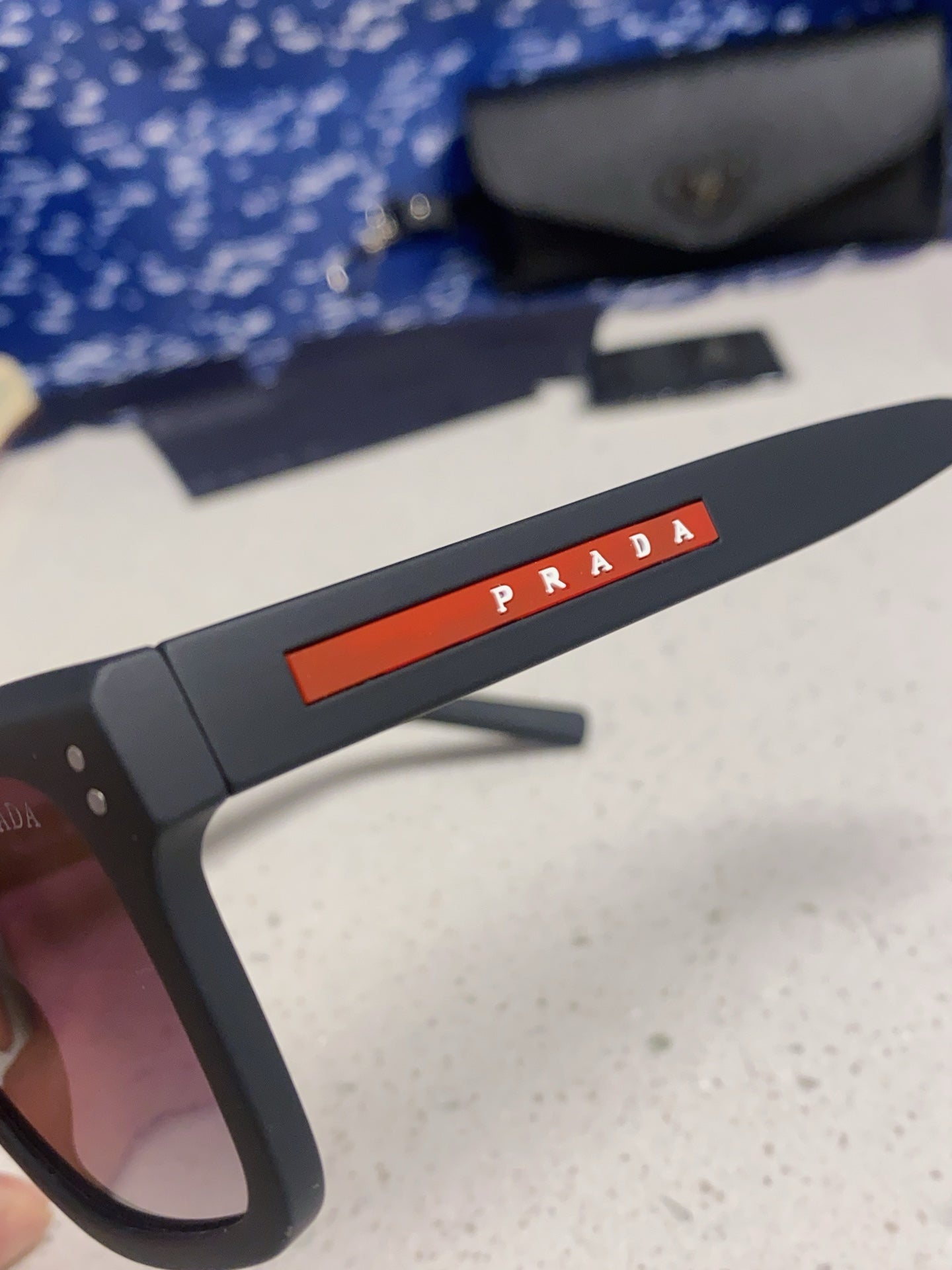 Prada Square Blue Lens Sunglasses for Men & Women - 358344 - detail image 7