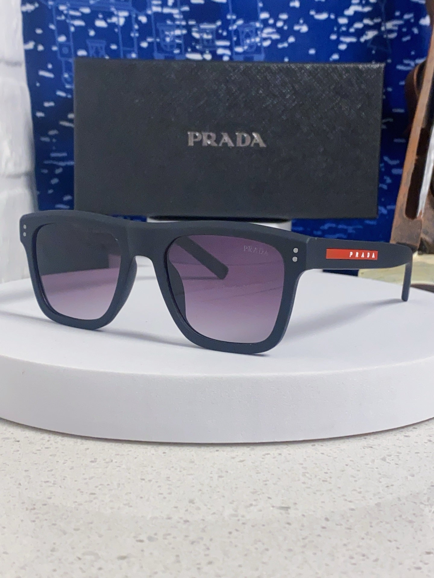 Prada Square Blue Lens Sunglasses for Men & Women - 487019