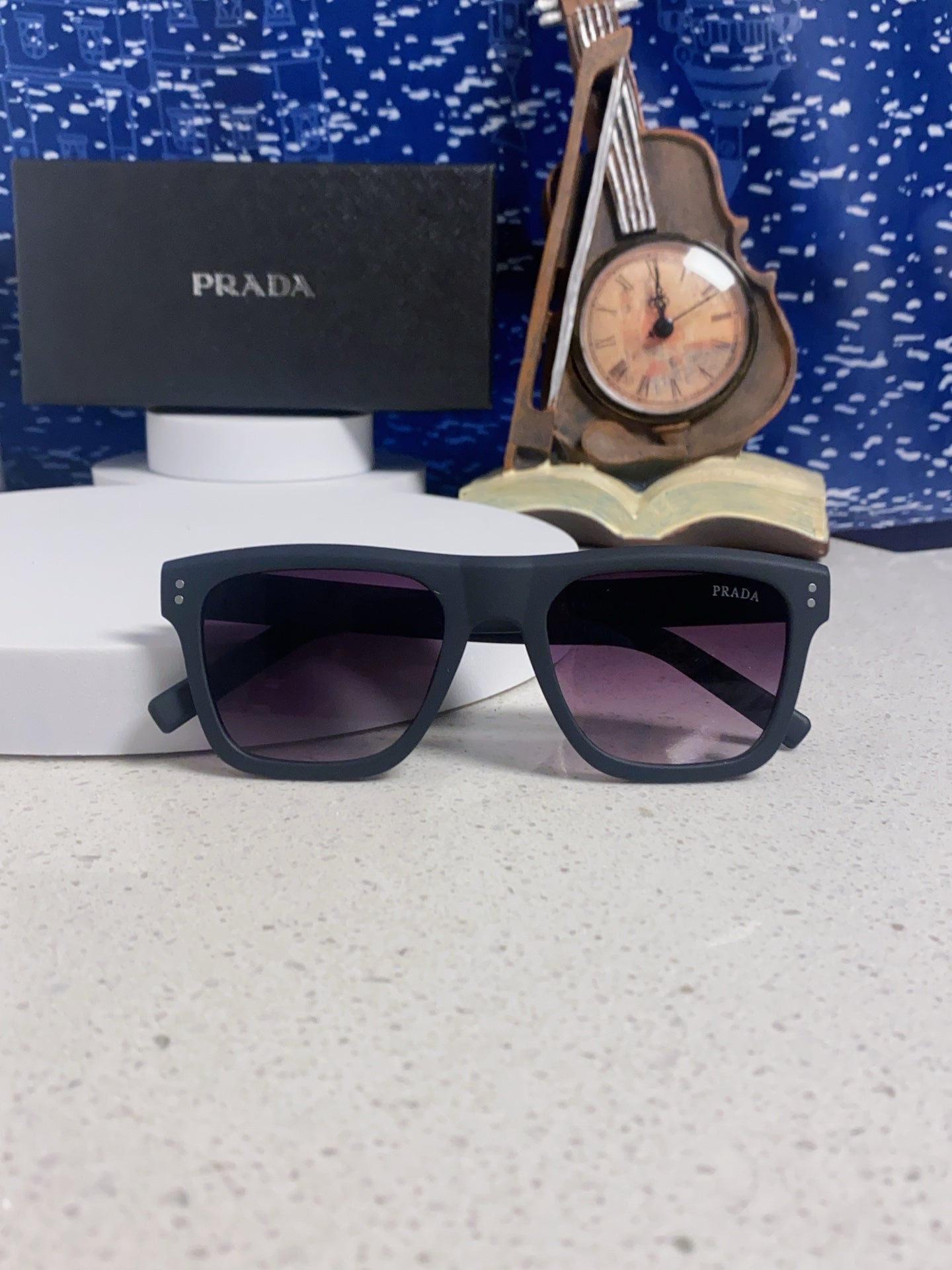 Prada Square Blue Lens Sunglasses for Men & Women - 358344 - detail image 9