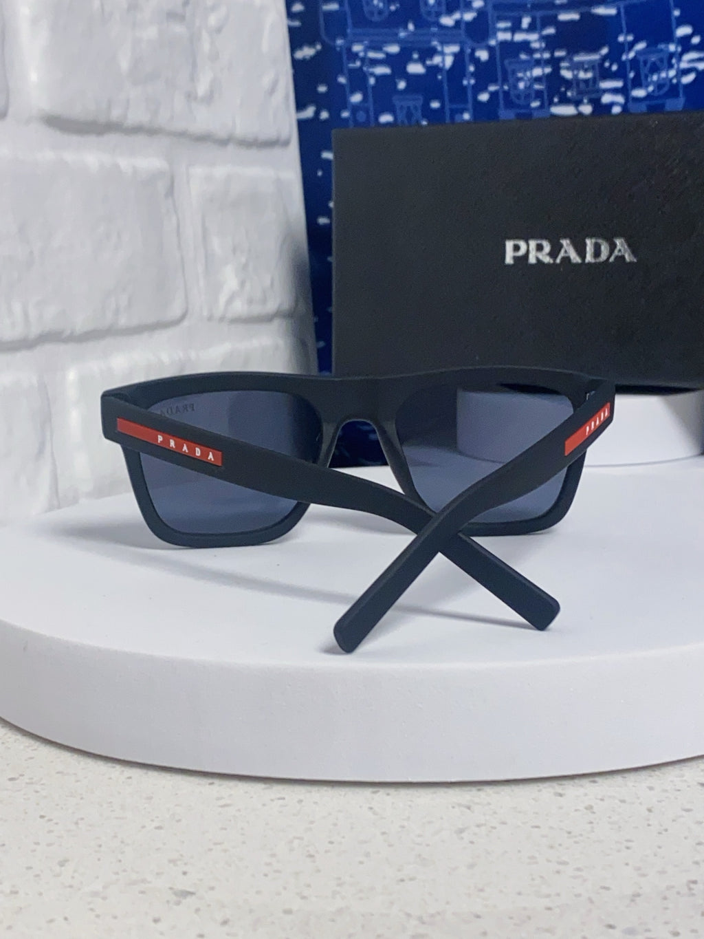 Prada Square Blue Lens Sunglasses for Men & Women - detail image 3