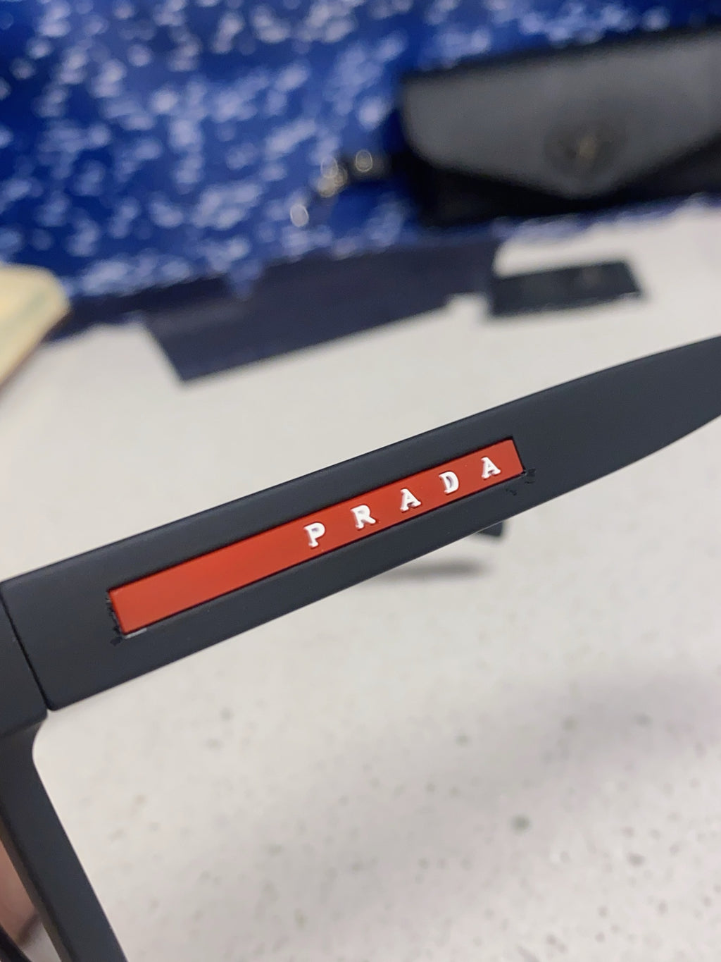 Prada Square Blue Lens Sunglasses for Men & Women - detail image 7