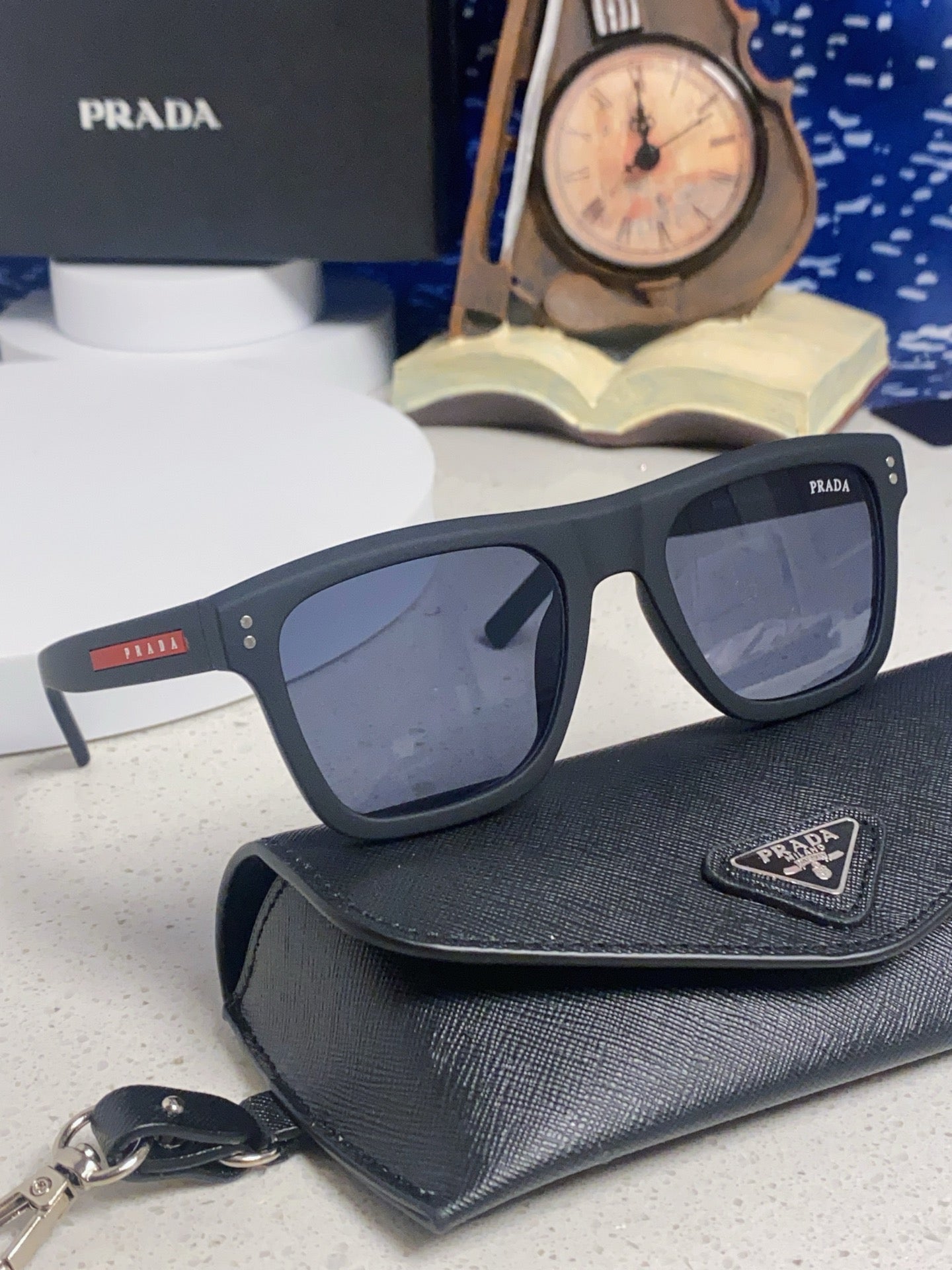 Prada Square Blue Lens Sunglasses for Men & Women - detail image 10