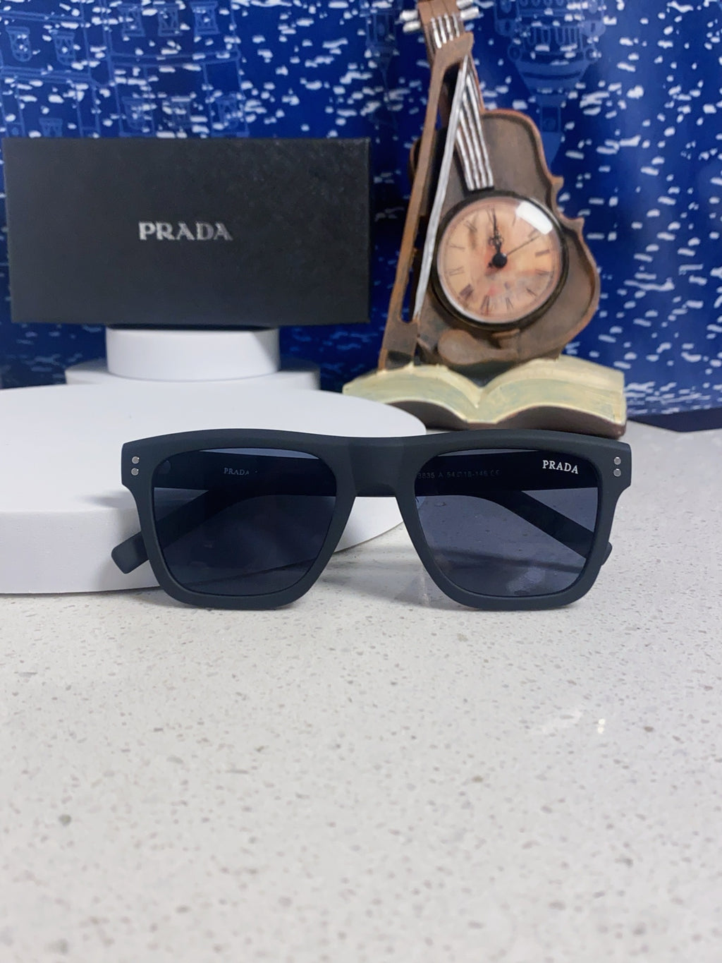 Prada Square Blue Lens Sunglasses for Men & Women - detail image 9