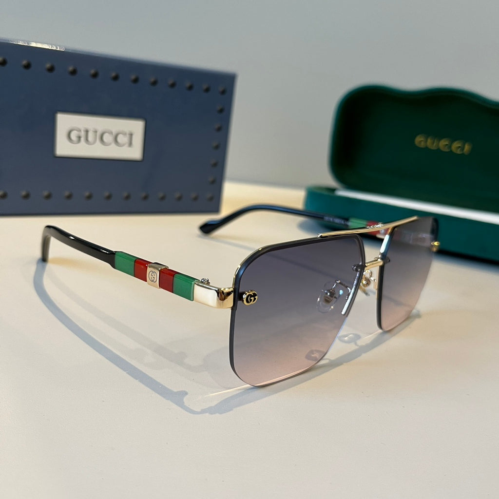 Gucci Metal Aviator Silver Lens Sunglasses for Men & Women - 997675