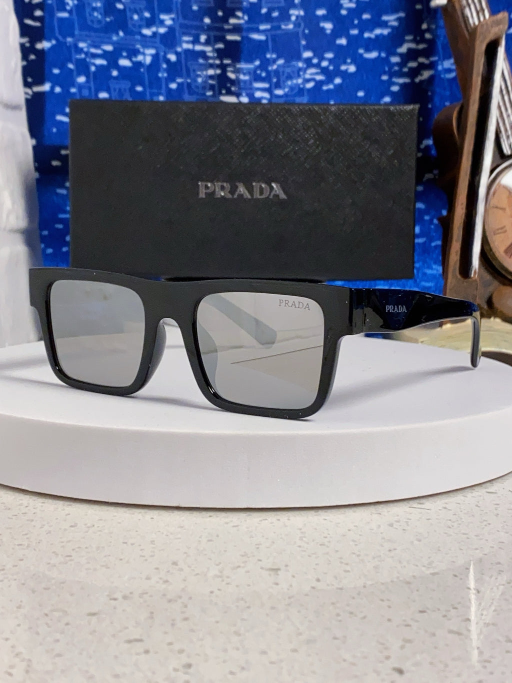 Prada PR19WS Square Black Lens Sunglasses for Men & Women - 465719 - detail image 2