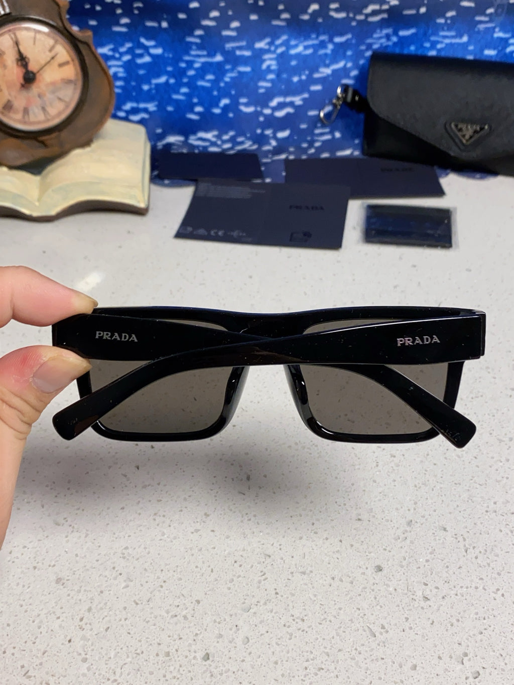 Prada PR19WS Square Black Lens Sunglasses for Men & Women - 465719 - detail image 6