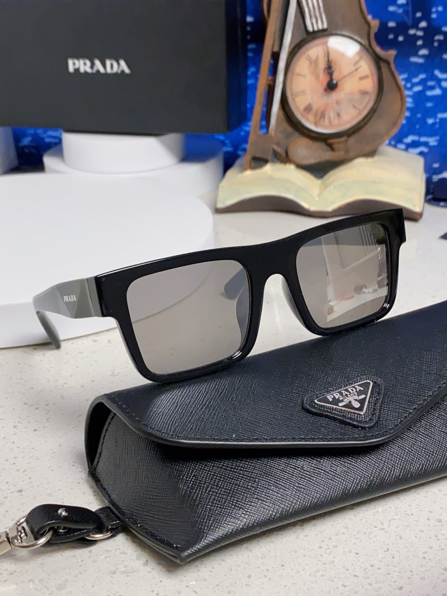 Prada PR19WS Square Black Lens Sunglasses for Men & Women - 465719 - detail image 11