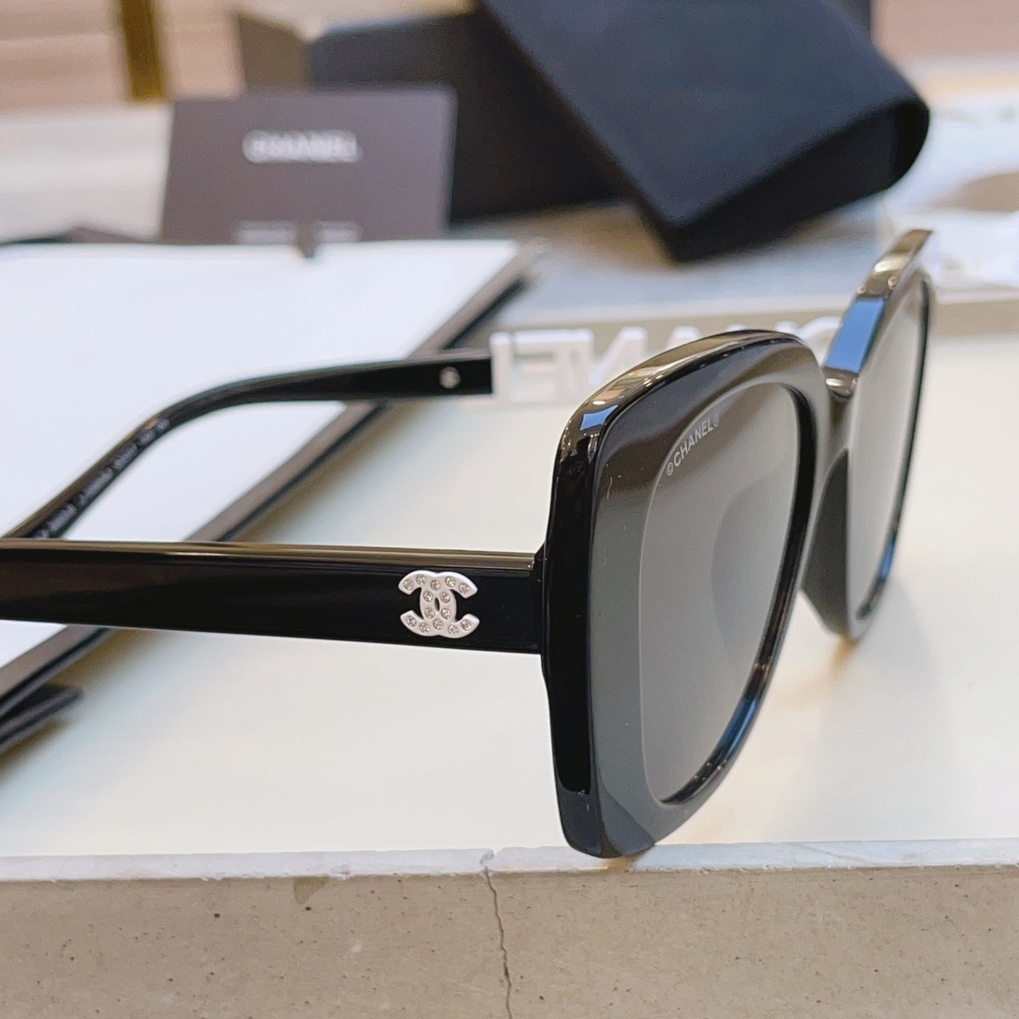 Chanel CH5422B Rectangular Black Lens Sunglasses for Men & Women - 382251 - detail image 7