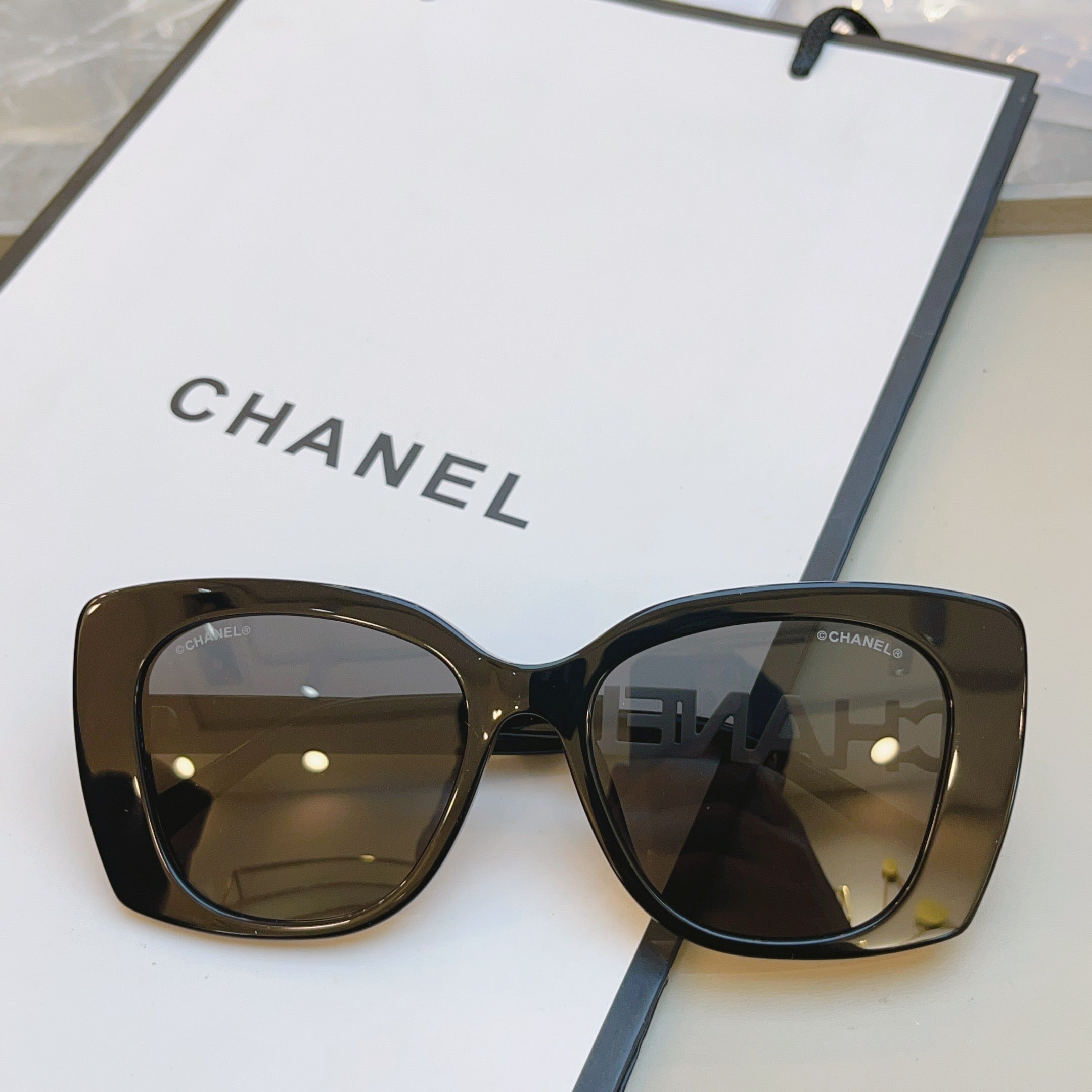 Chanel CH5422B Rectangular Black Lens Sunglasses for Men & Women - 382251