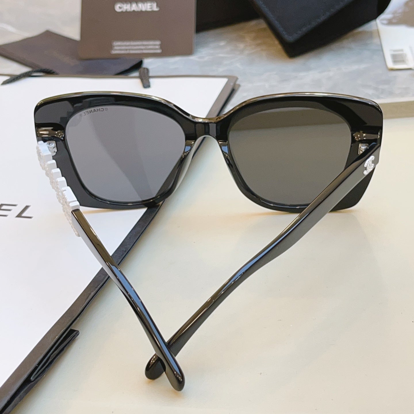 Chanel CH5422B Rectangular Black Lens Sunglasses for Men & Women - 382251 - detail image 6