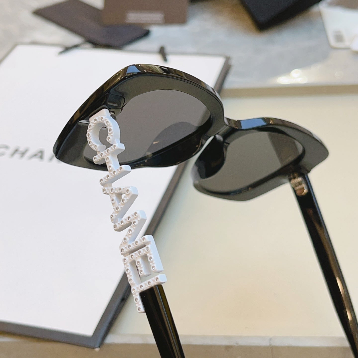 Chanel CH5422B Rectangular Black Lens Sunglasses for Men & Women - 382251 - detail image 4