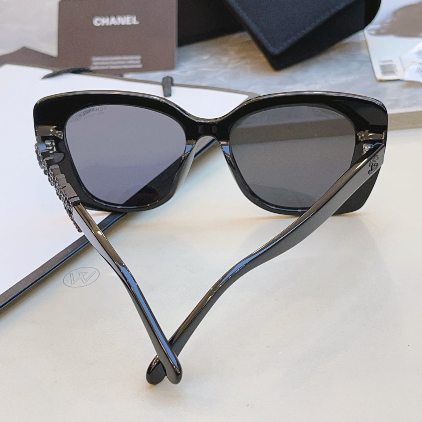 Chanel CH5422B Rectangular Black Lens Sunglasses for Men & Women - 382252 - detail image 4
