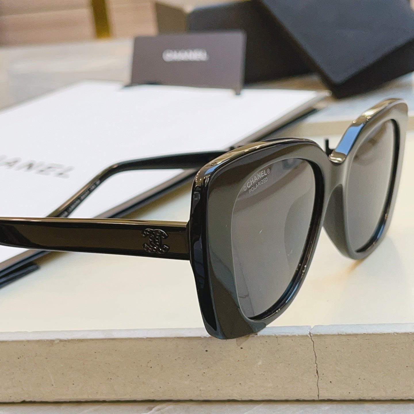 Chanel CH5422B Rectangular Black Lens Sunglasses for Men & Women - 382252 - detail image 5