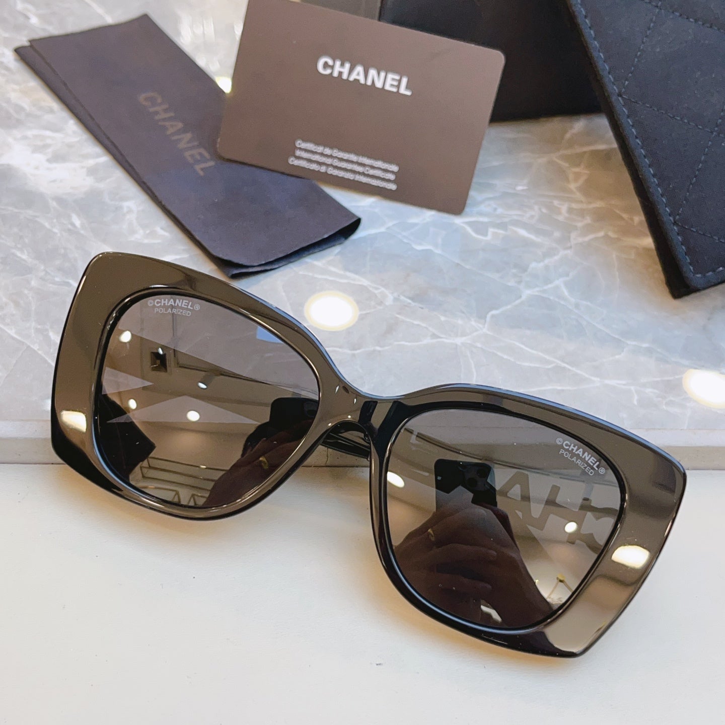 Chanel CH5422B Rectangular Black Lens Sunglasses for Men & Women - 382252 - detail image 2