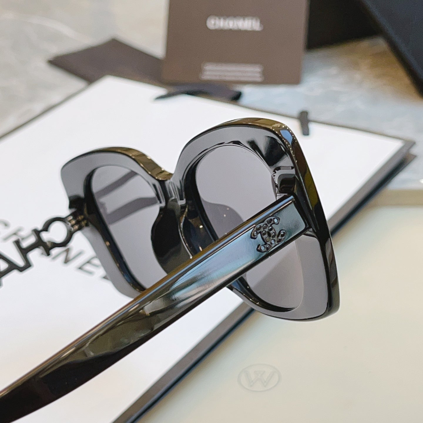 Chanel CH5422B Rectangular Black Lens Sunglasses for Men & Women - 382252 - detail image 8