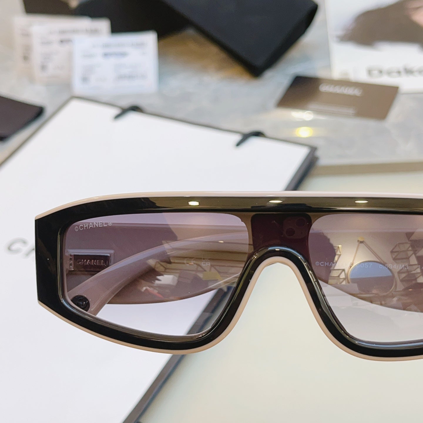 Chanel CH6057 Fashion Black Lens Sunglasses for Men & Women - detail image 4