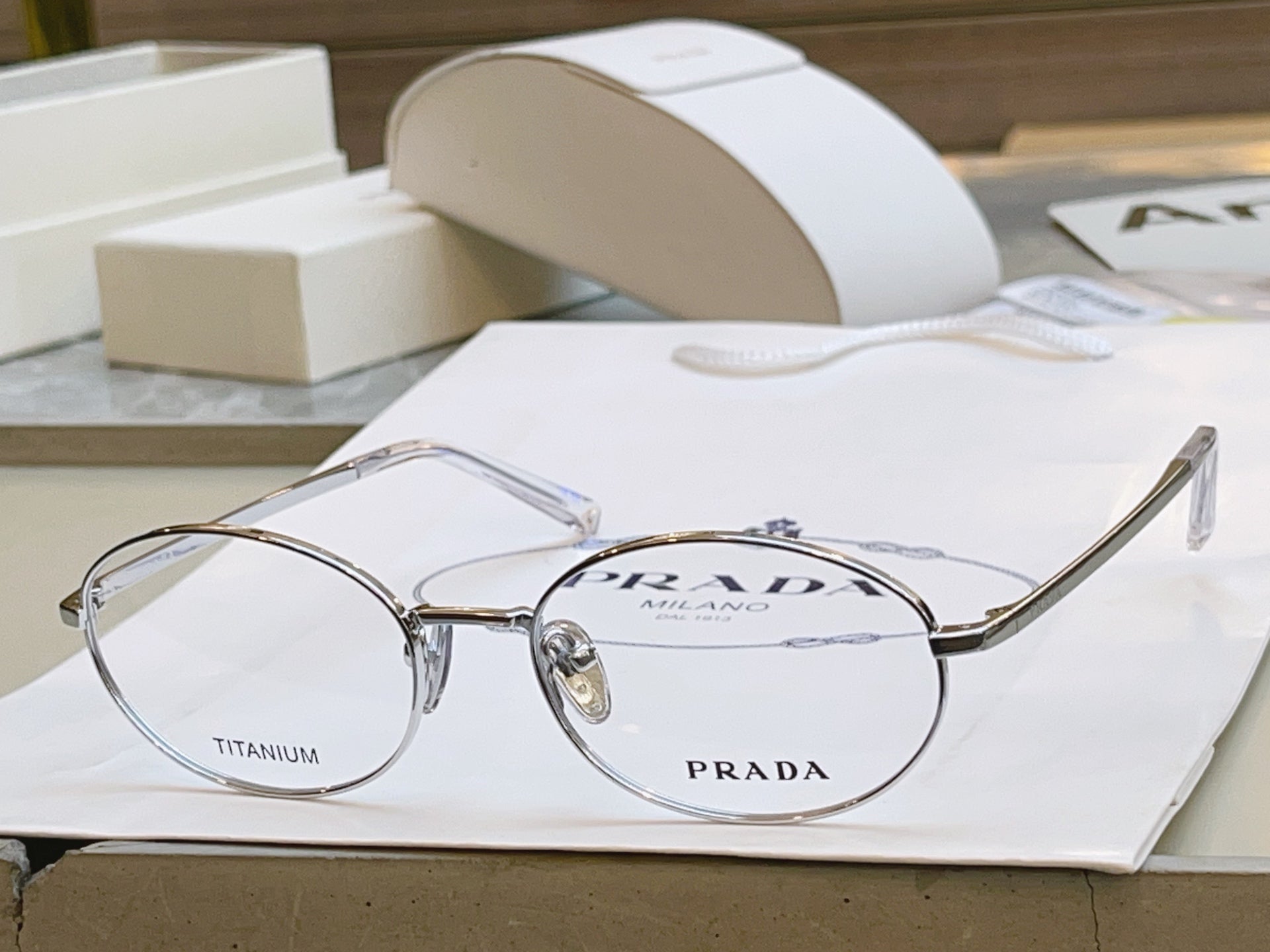 Prada VPR Titanium Fashion Silver Lens Sunglasses for Men & Women