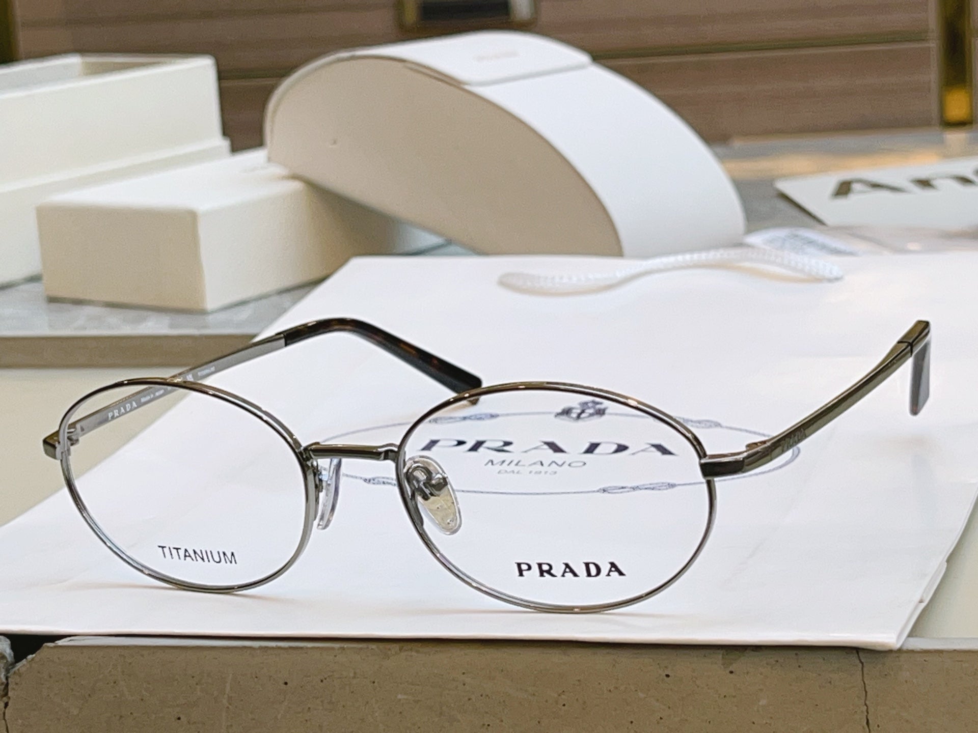 Prada VPR Titanium Fashion Silver Lens Sunglasses for Men & Women - detail image 5