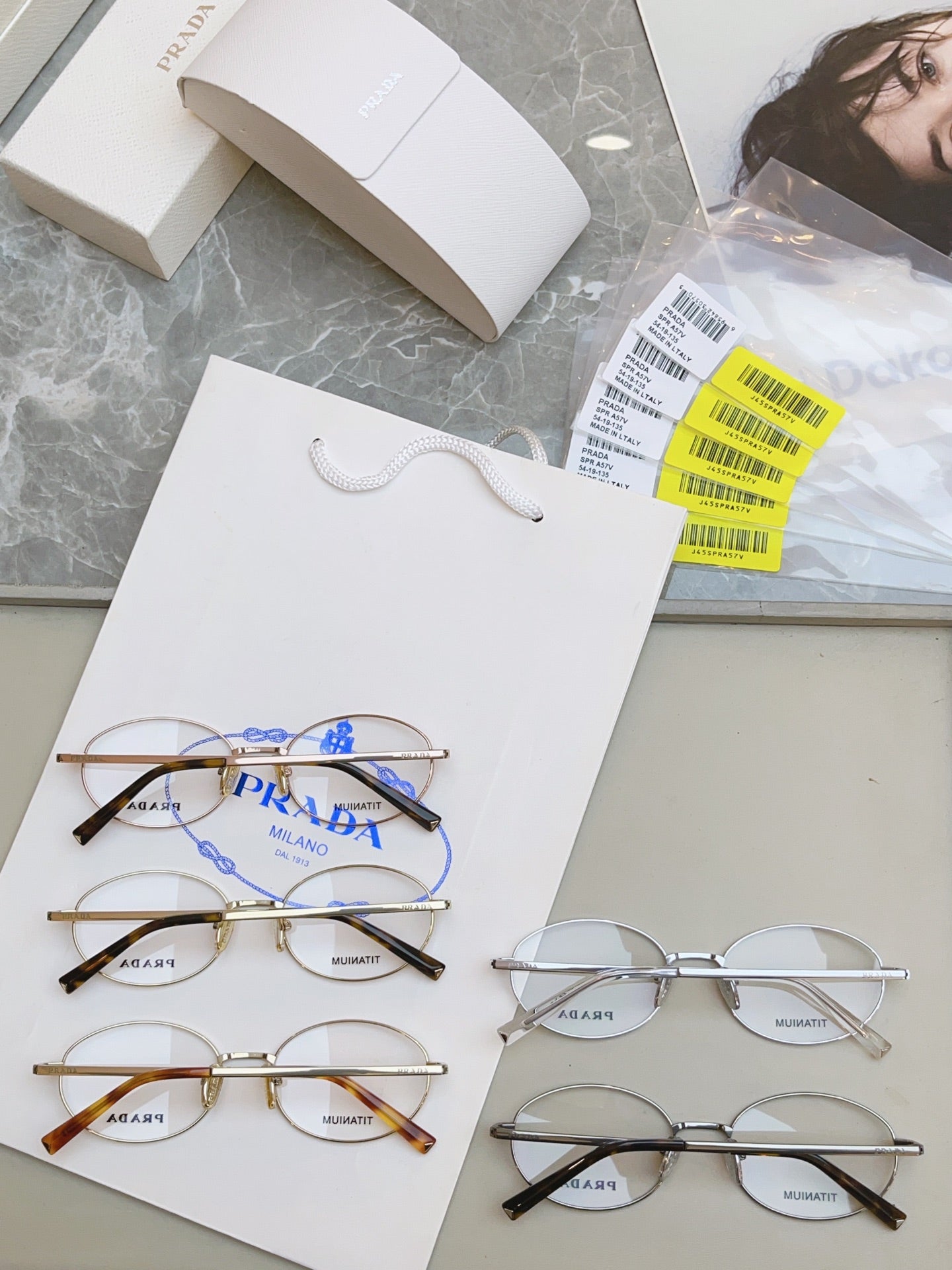 Prada VPR Titanium Fashion Brown Lens Sunglasses for Men & Women - detail image 8
