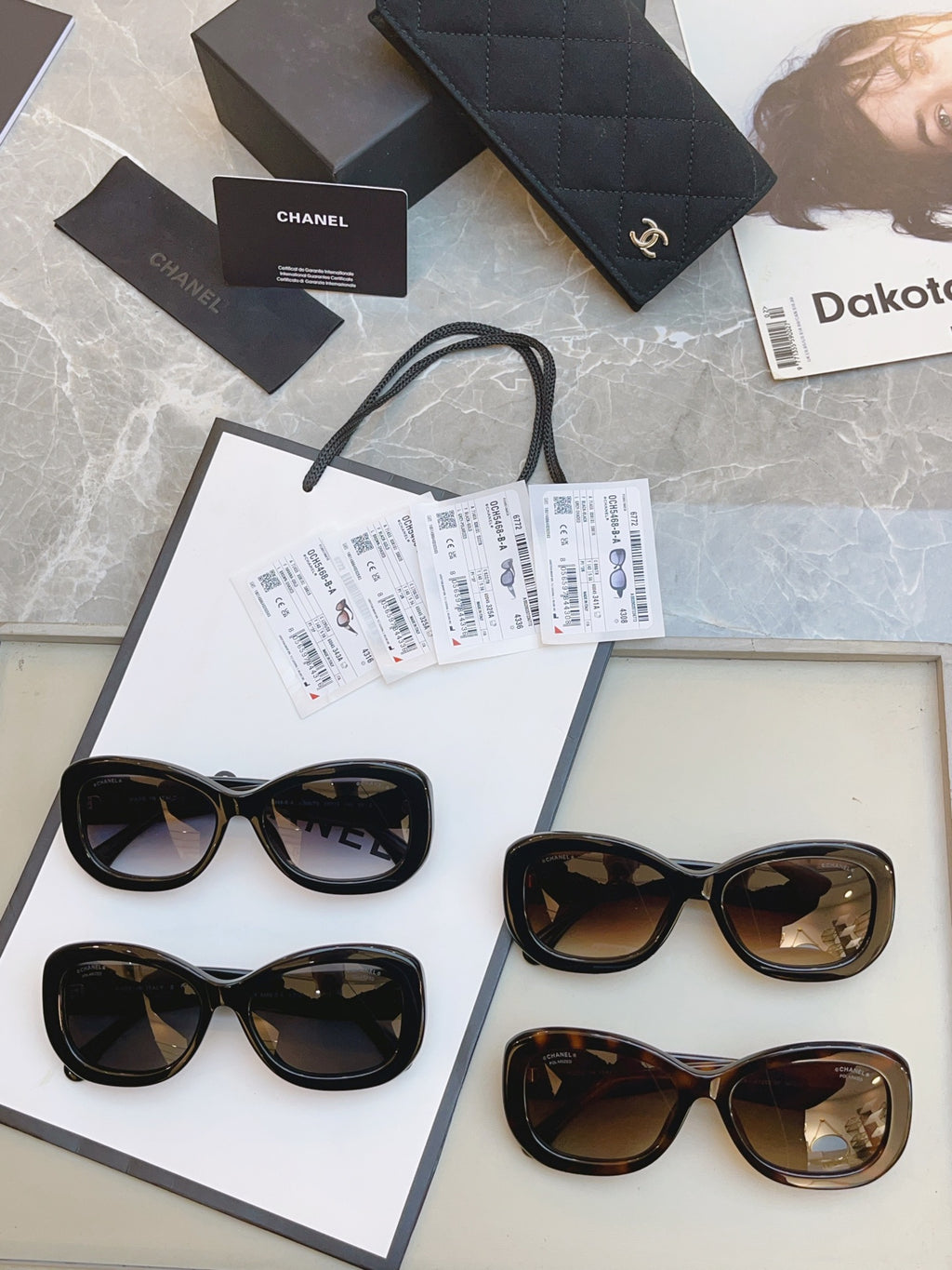 Chanel CH5468-B-A Fashion Red Lens Sunglasses for Men & Women - detail image 2