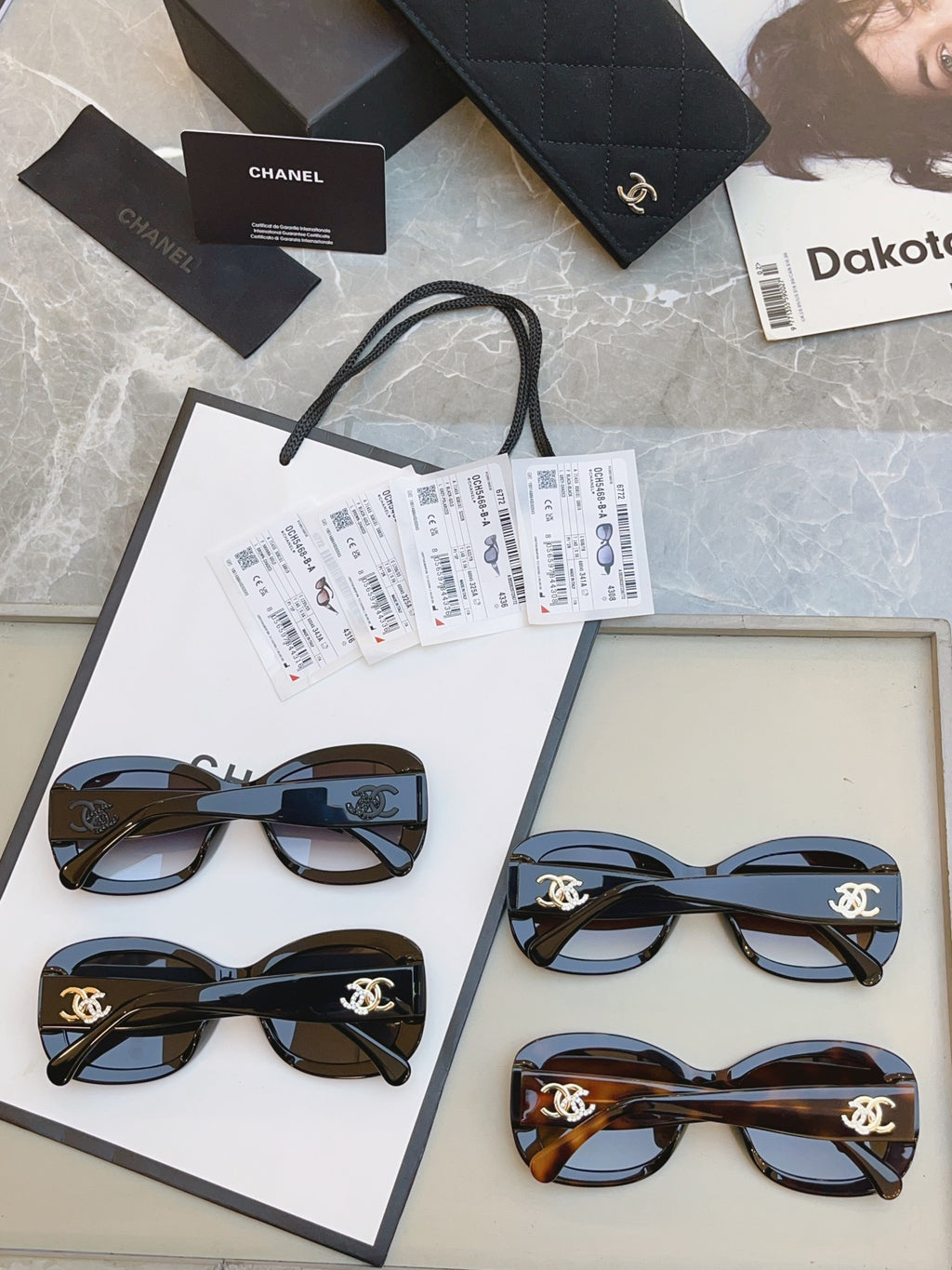 Chanel CH5468-B-A Fashion Red Lens Sunglasses for Men & Women