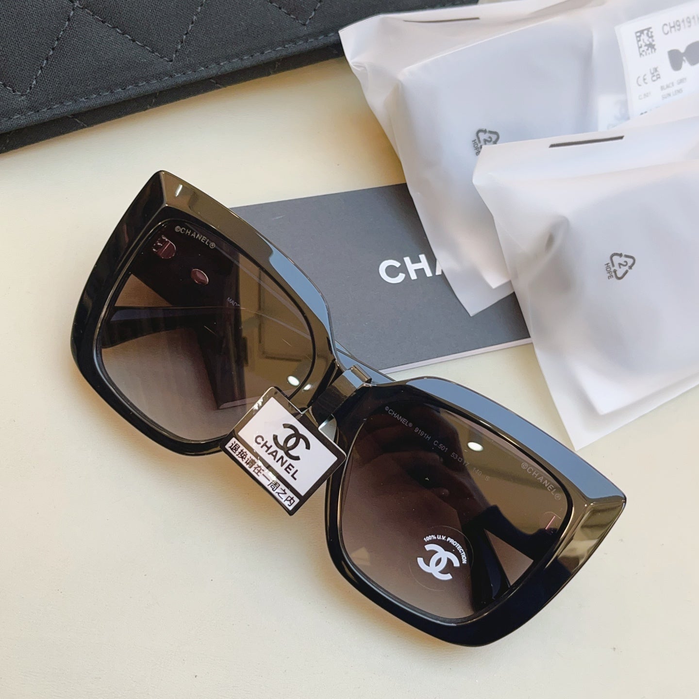 Chanel 9191H Fashion Black Lens Sunglasses for Men & Women - 358065 - detail image 3