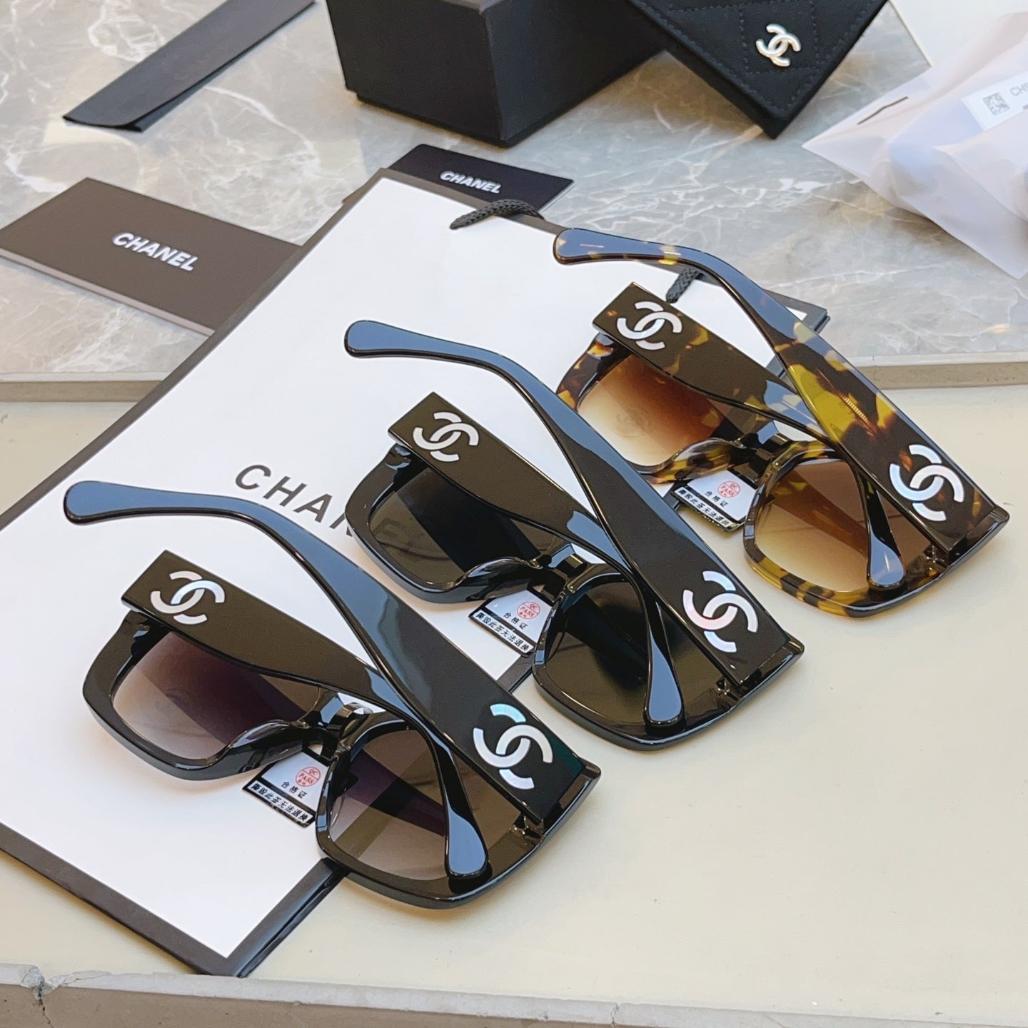 Chanel 9191H Fashion Black Lens Sunglasses for Men & Women - 358065 - detail image 7