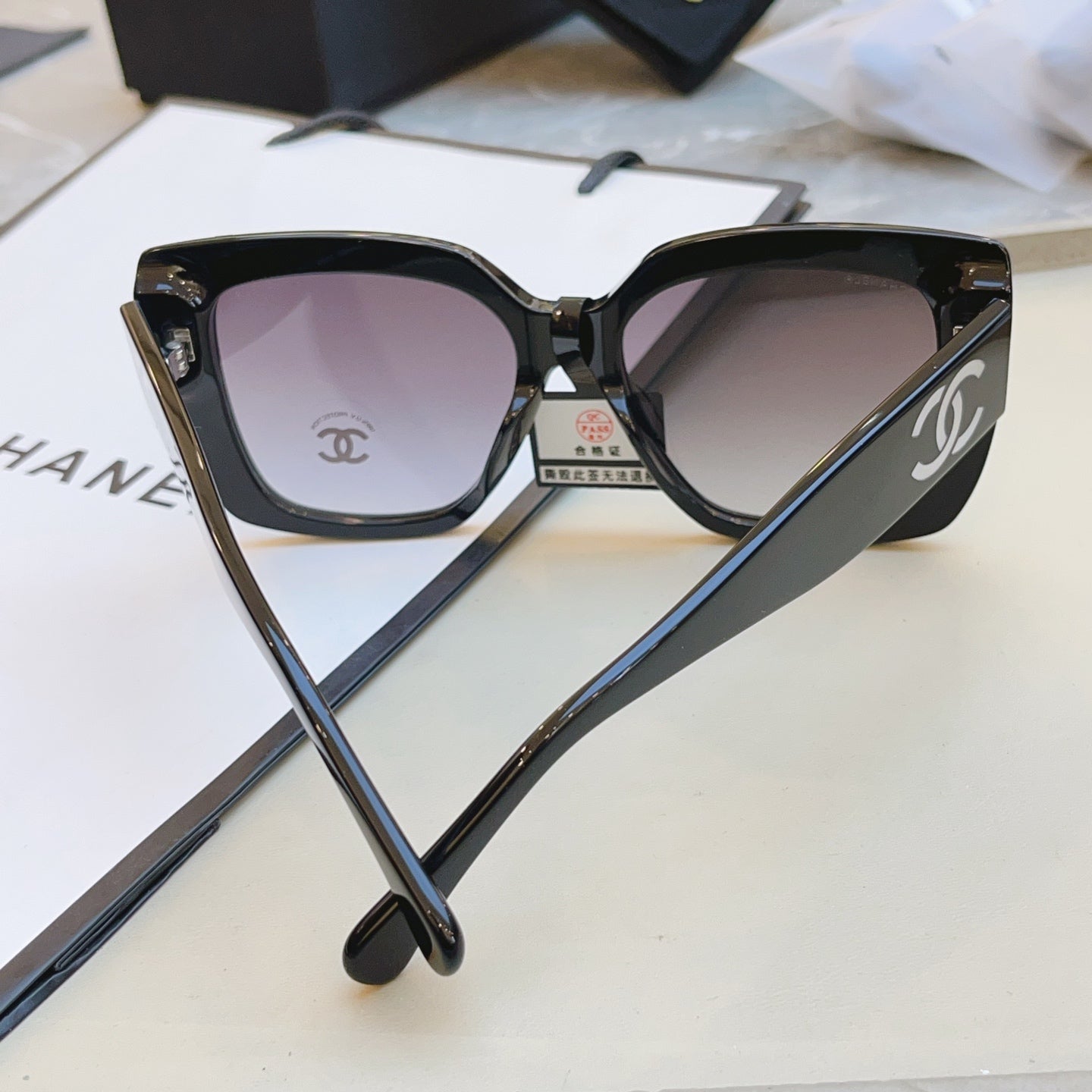 Chanel 9191H Fashion Black Lens Sunglasses for Men & Women - 358065 - detail image 6
