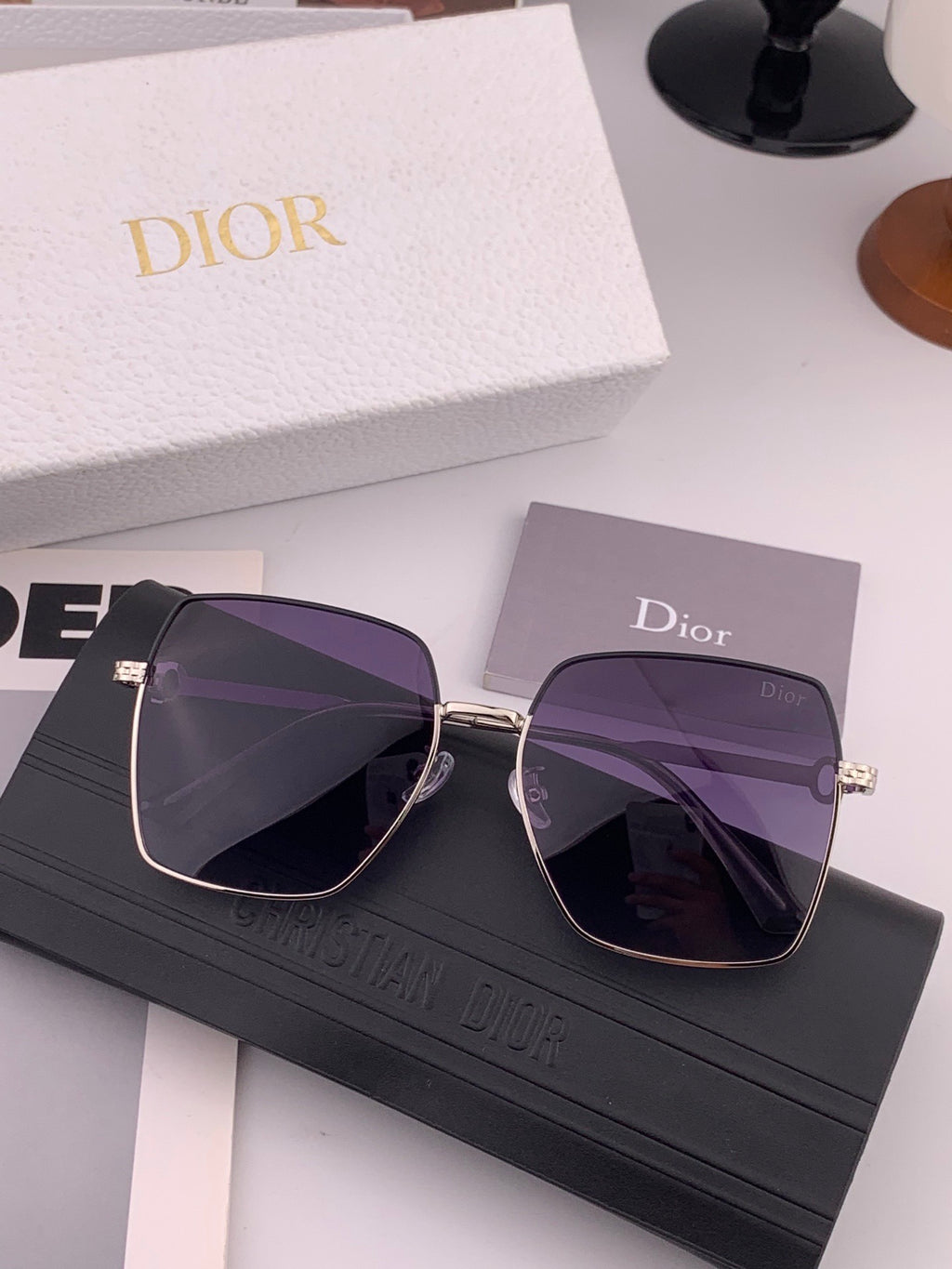 Dior D6310 Polarized Square Red Lens Sunglasses for Men & Women - 867133 - detail image 7