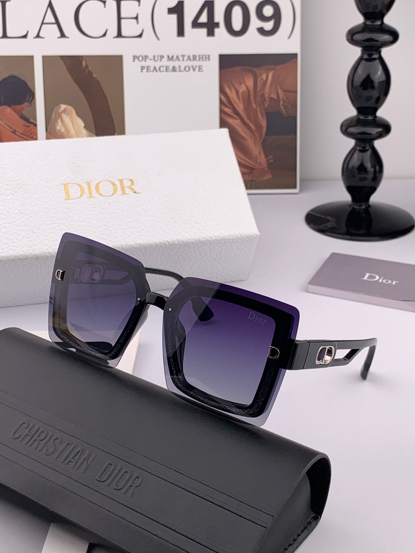 Dior CD1210 Polarized Square Red Lens Sunglasses for Men & Women - detail image 2