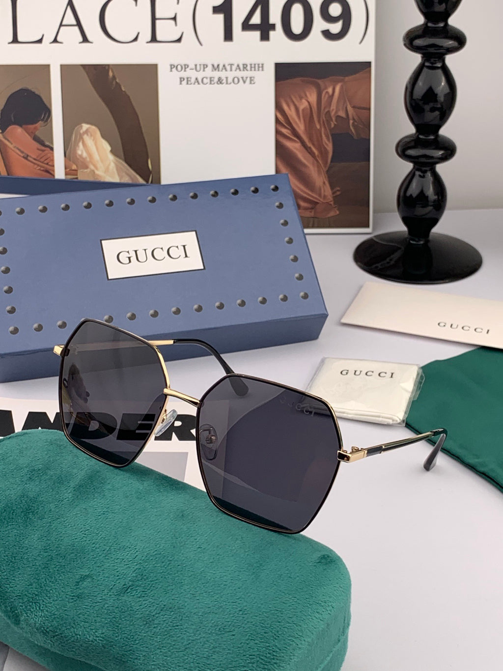 Gucci G1826 Polarized Oversized Gold Lens Sunglasses for Men & Women - 866956 - detail image 5