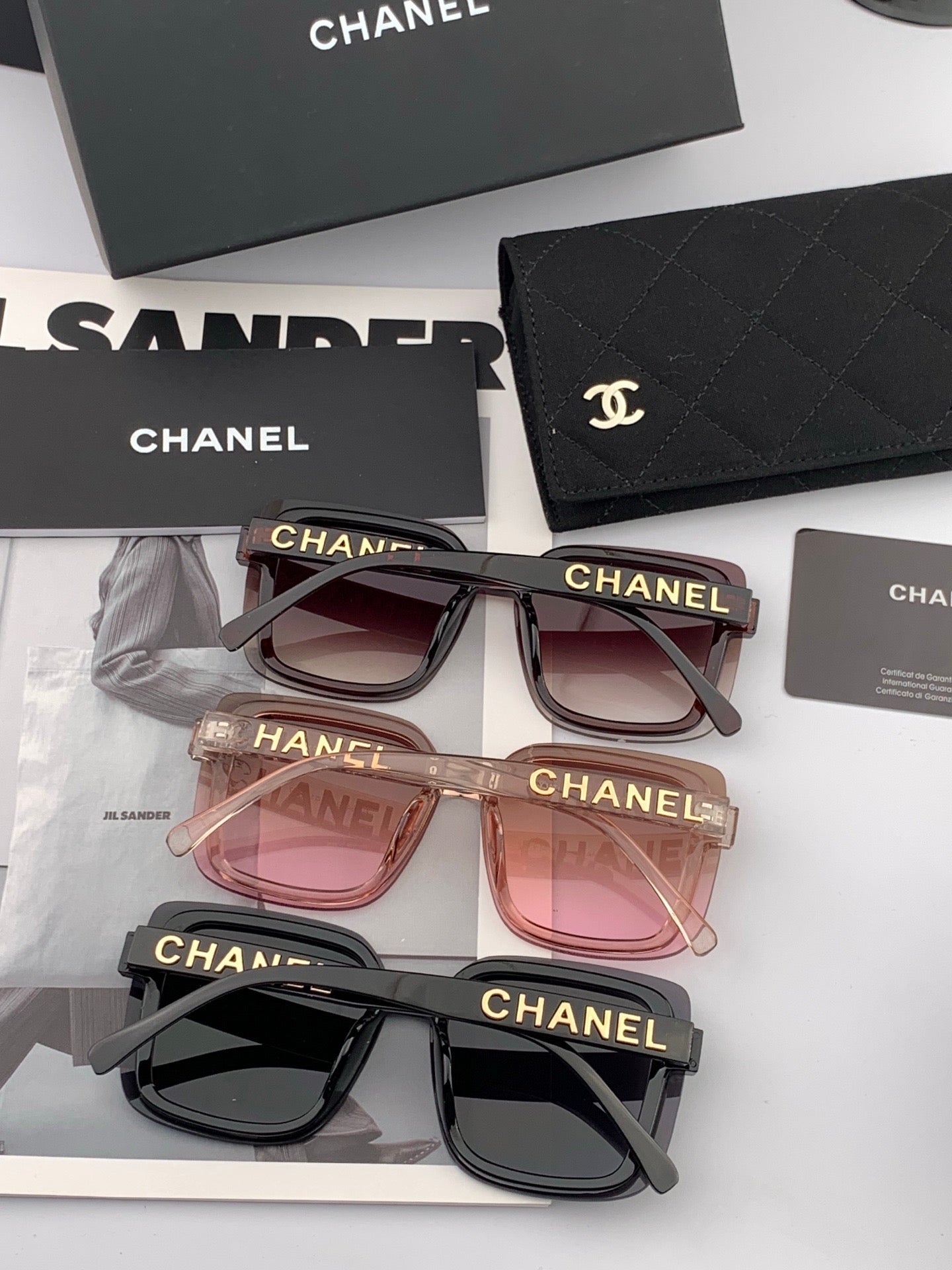 Chanel CH1954 Polarized Square Black Lens Sunglasses for Men & Women - 867053 - detail image 7