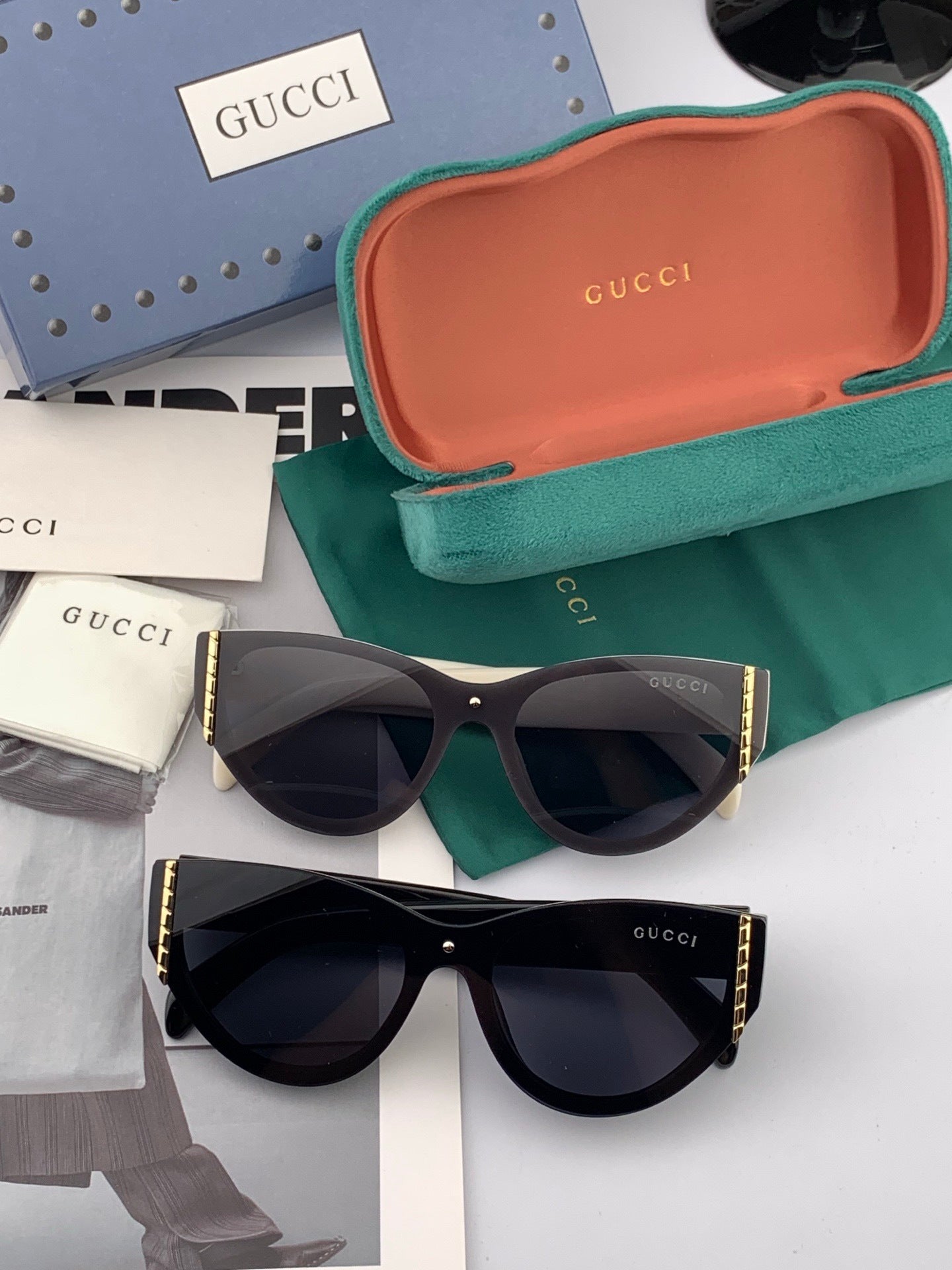 Gucci G82036 Square Gold Lens Sunglasses for Men & Women - detail image 7