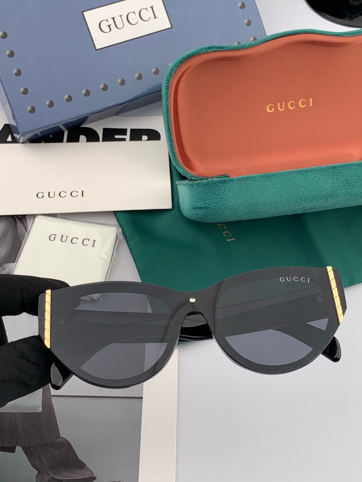 Gucci G82036 Square Gold Lens Sunglasses for Men & Women
