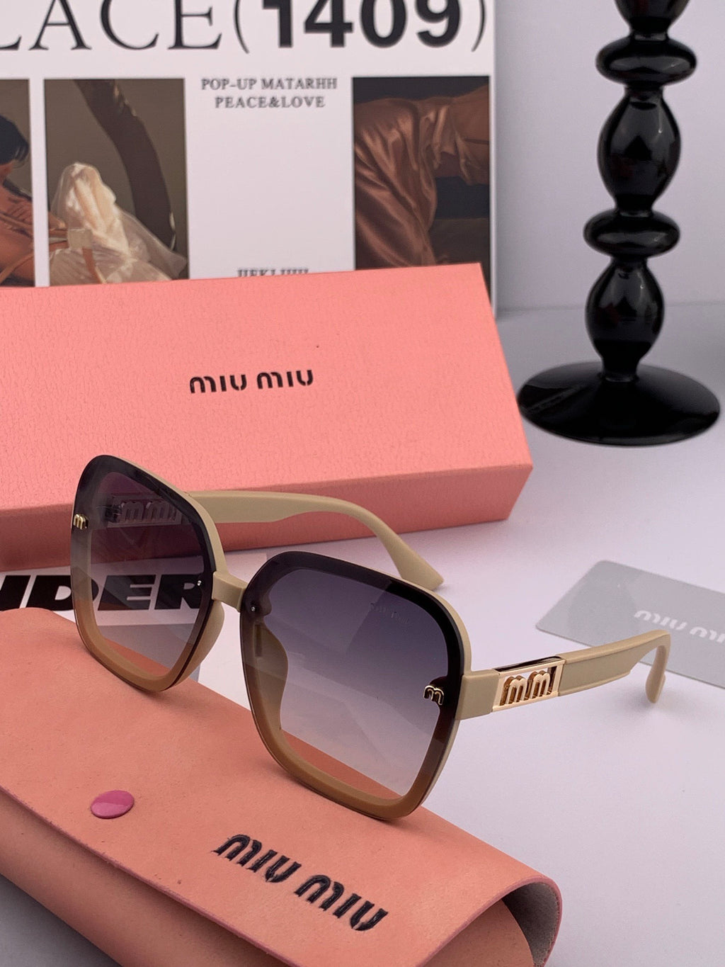 Miu Miu M4304 Fashion Gold Lens Sunglasses for Men & Women - 867227 - detail image 6
