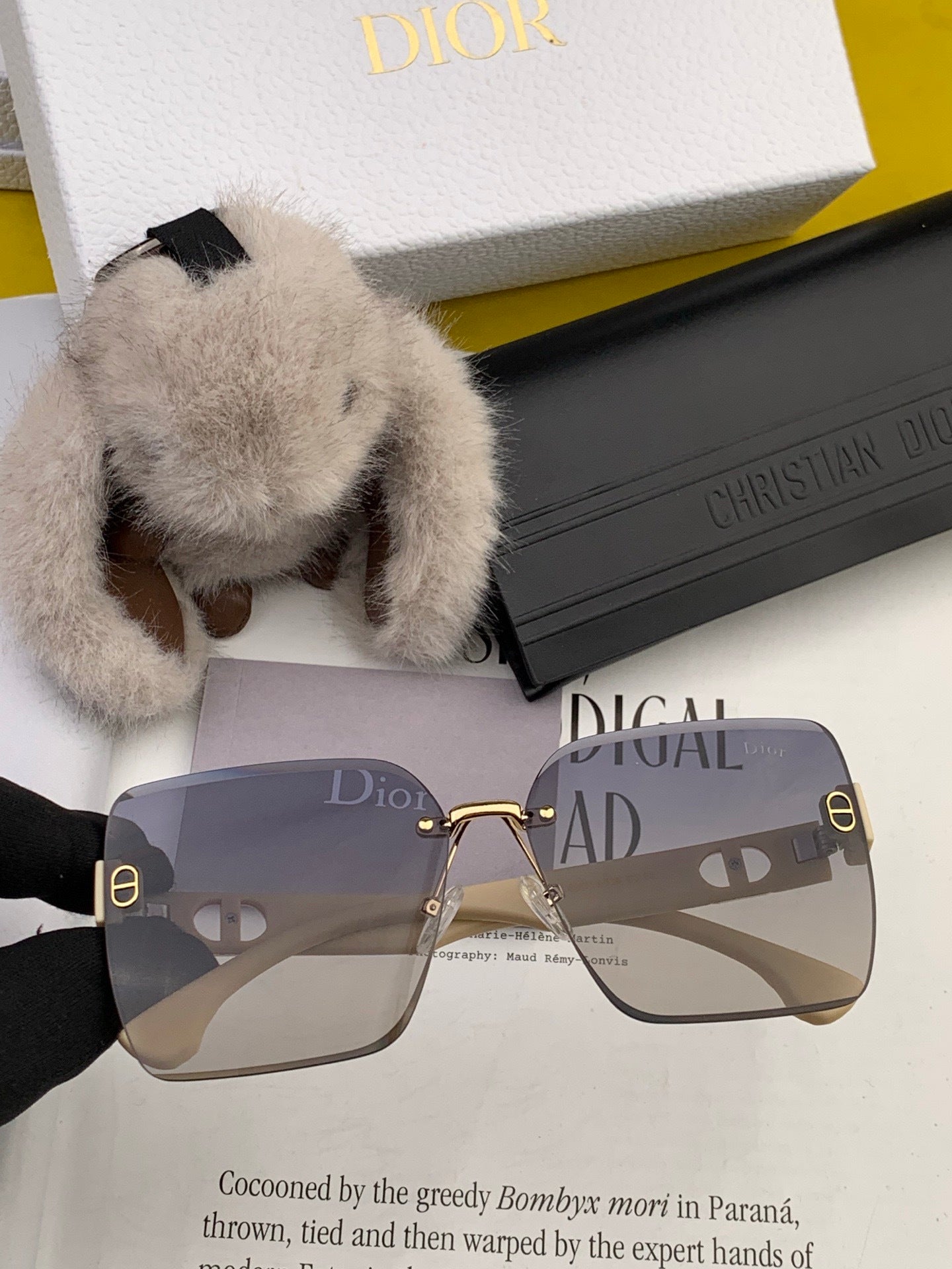 Dior D3550 Square Black Lens Sunglasses for Men & Women - 867136 - detail image 3