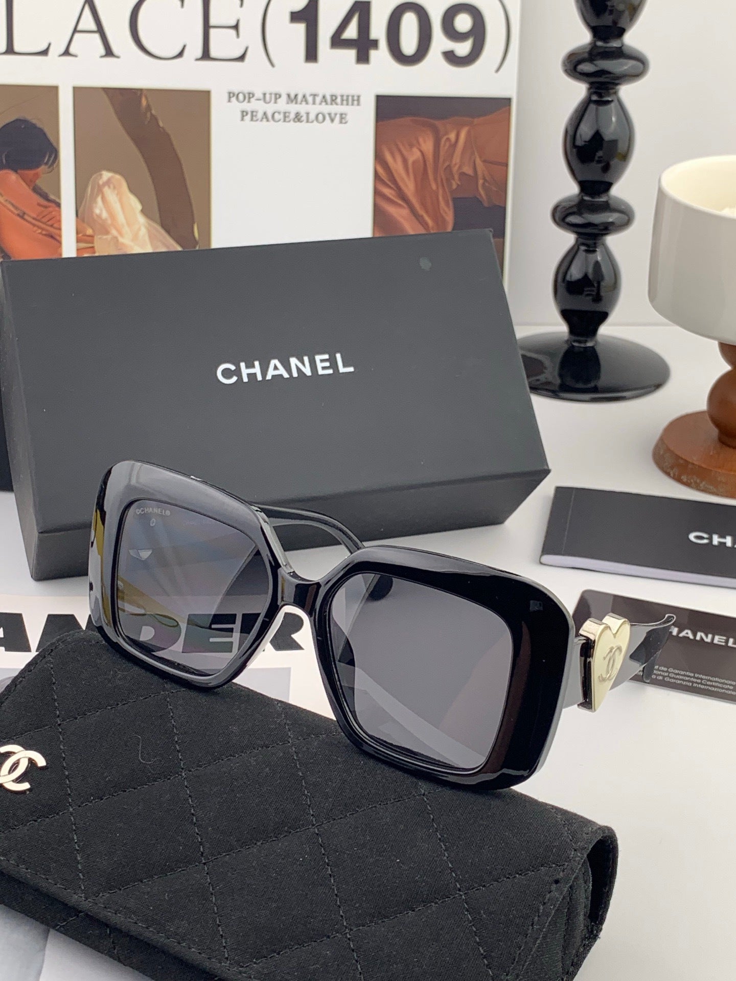 Chanel CH8551 Fashion Blue Lens Sunglasses for Men & Women - detail image 2