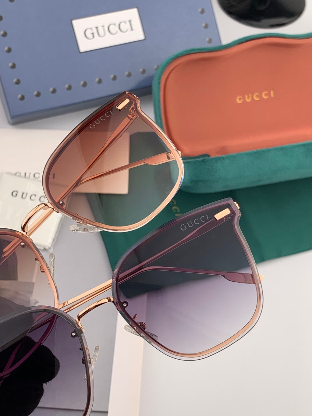 Gucci G4999 Square Red Lens Sunglasses for Men & Women - detail image 3
