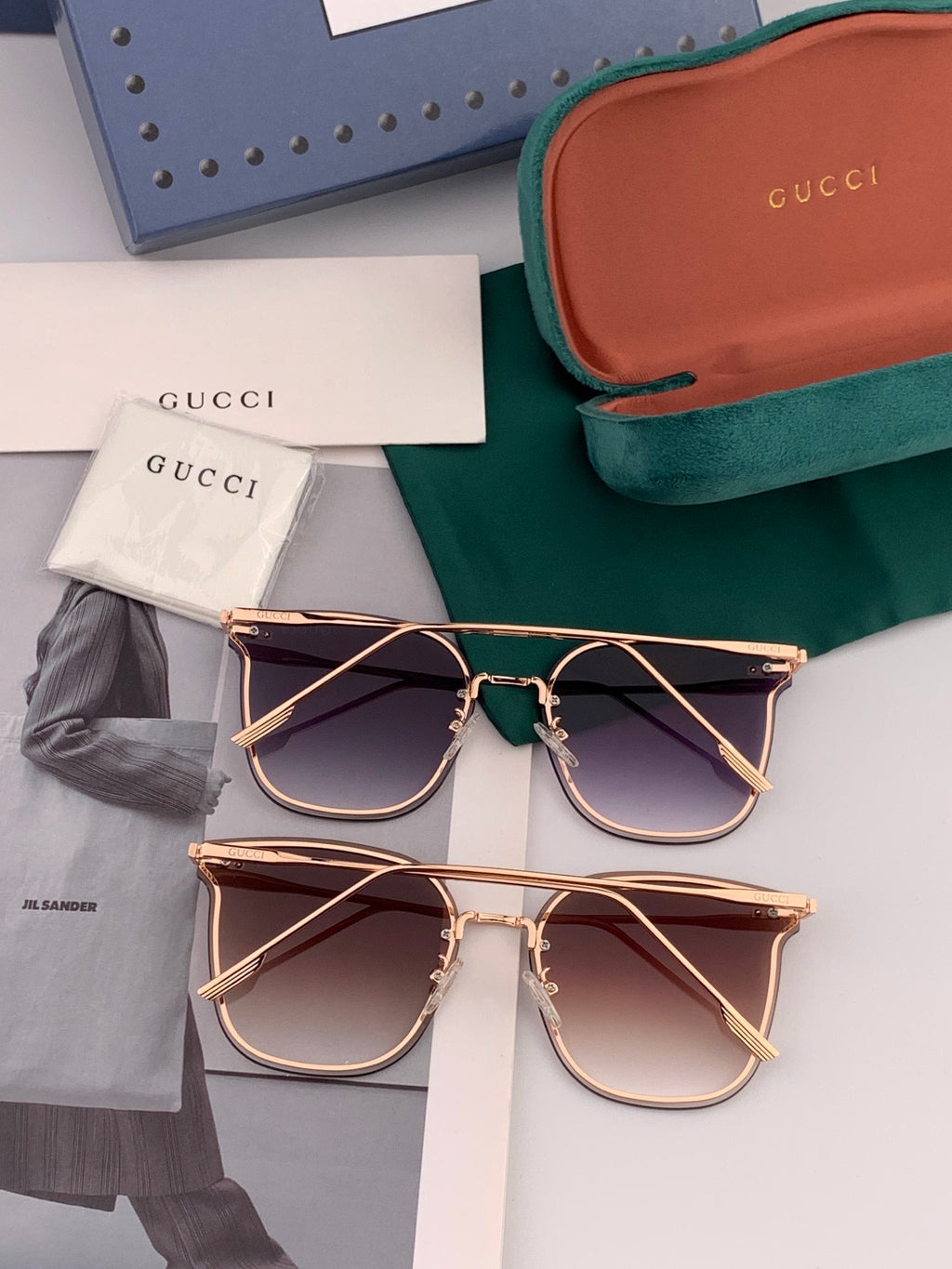Gucci G4999 Square Red Lens Sunglasses for Men & Women - detail image 4