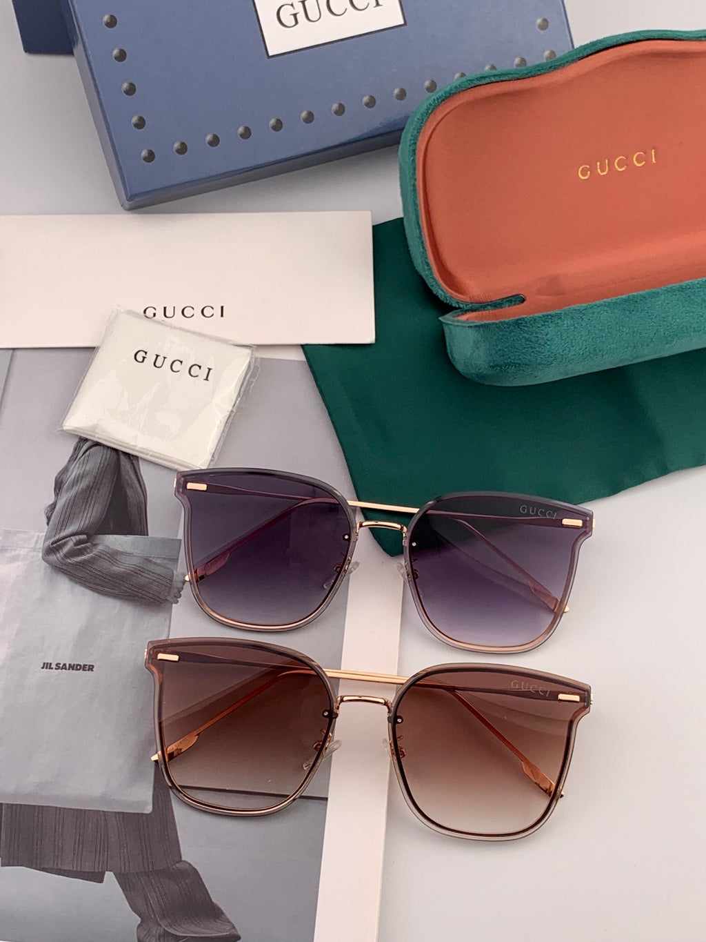 Gucci G4999 Square Red Lens Sunglasses for Men & Women - detail image 5