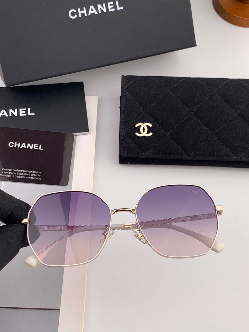 Chanel CH5640 Metal Square Black Lens Sunglasses for Men & Women - detail image 2