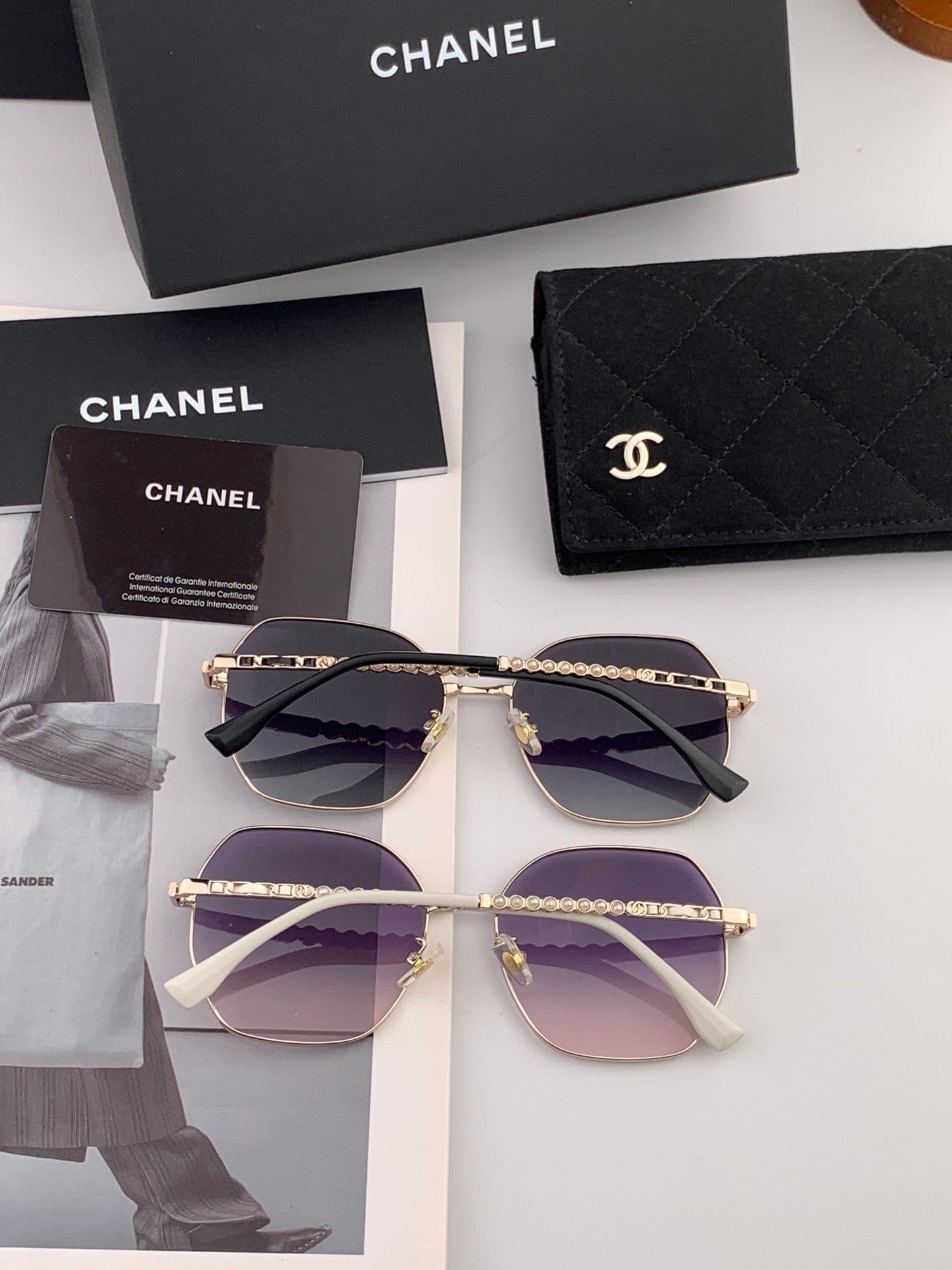 Chanel CH5640 Metal Square Black Lens Sunglasses for Men & Women - detail image 6
