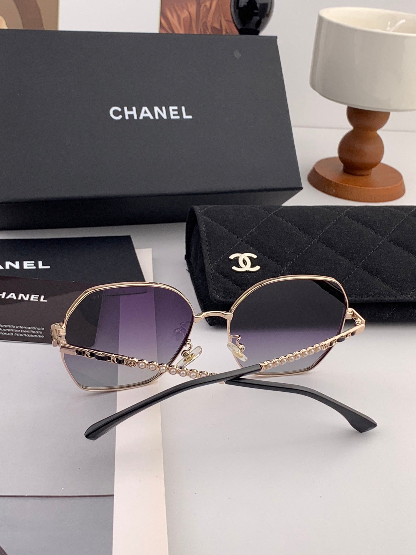 Chanel CH5640 Metal Square Black Lens Sunglasses for Men & Women - detail image 5