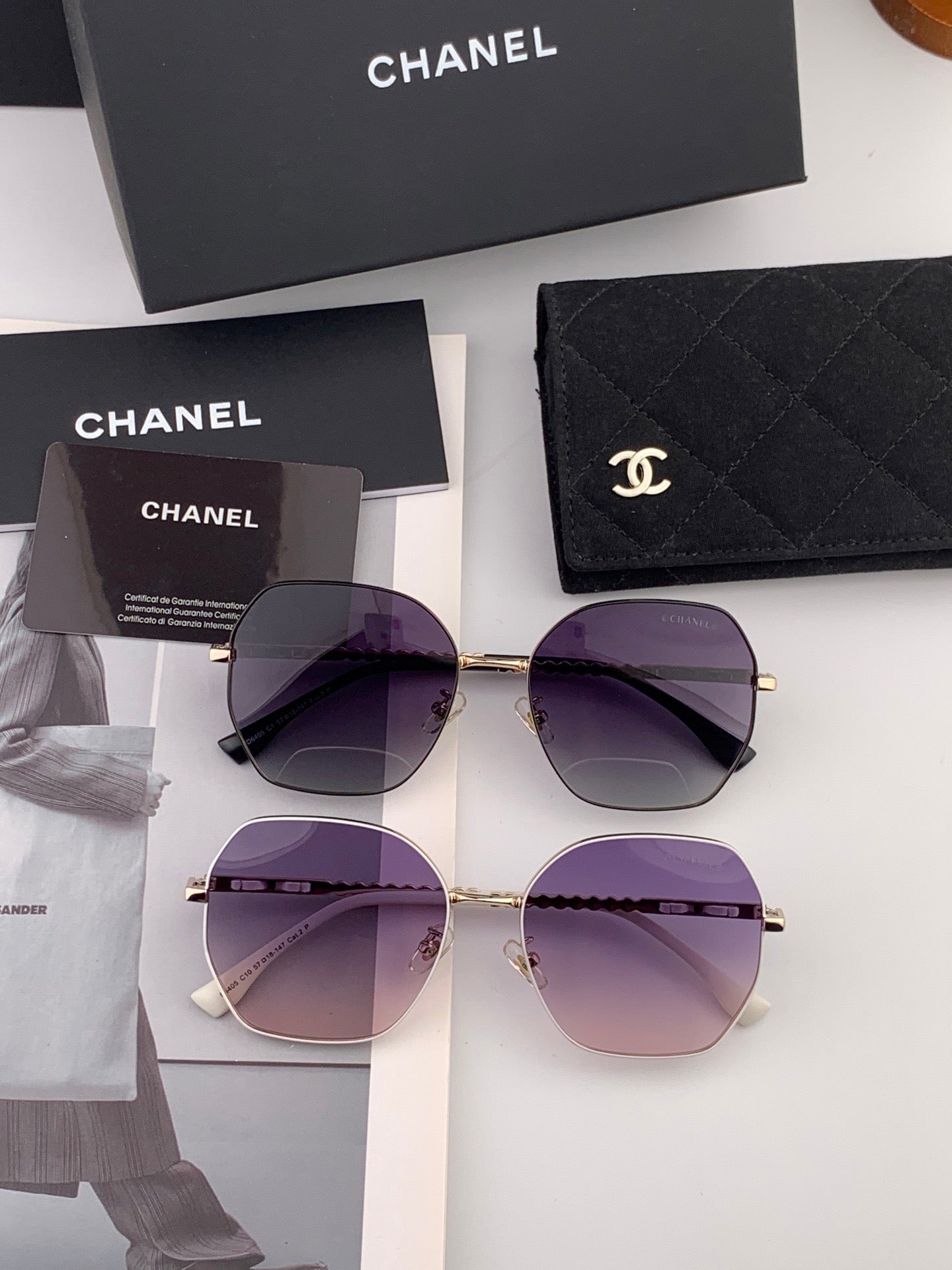 Chanel CH5640 Metal Square Black Lens Sunglasses for Men & Women - detail image 7