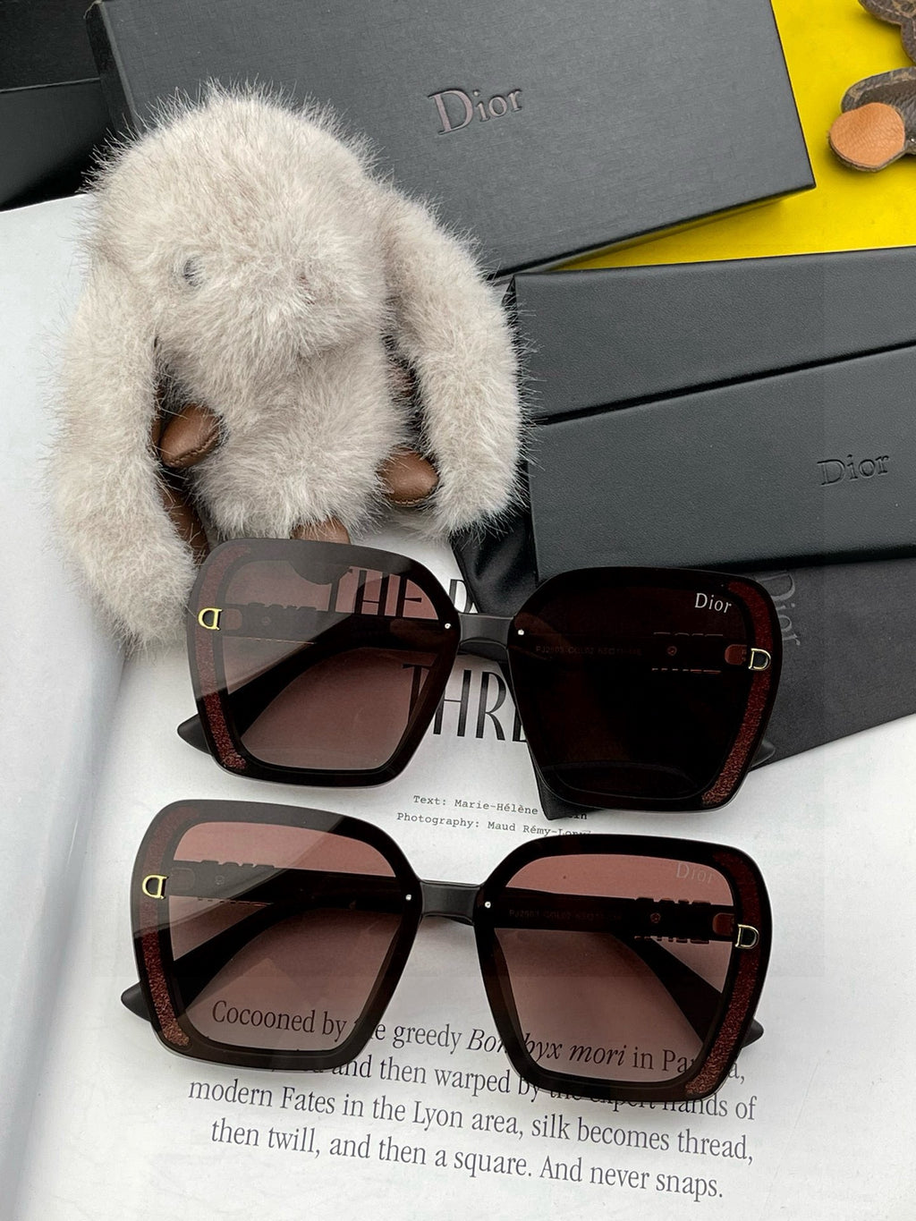 Dior CD3290 Polarized Square Black Lens Sunglasses for Women - 867132 - detail image 7