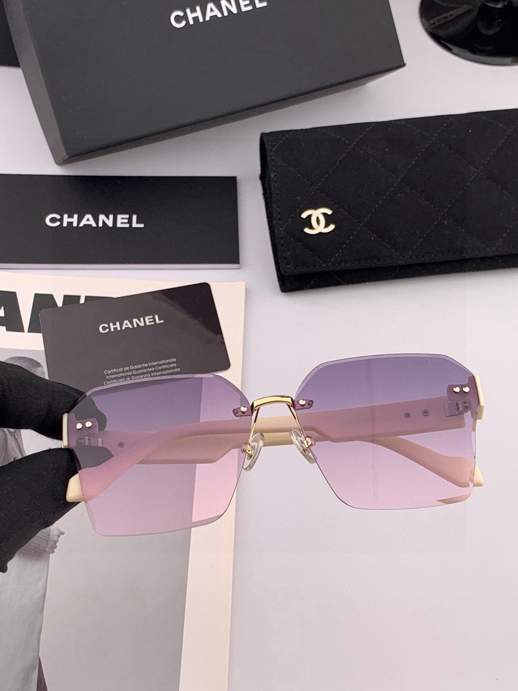 Chanel CH8851 Polarized Square Orange Lens Sunglasses for Women - detail image 2