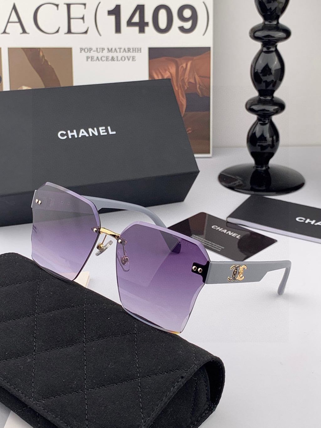 Chanel CH8851 Polarized Square Orange Lens Sunglasses for Women - detail image 4