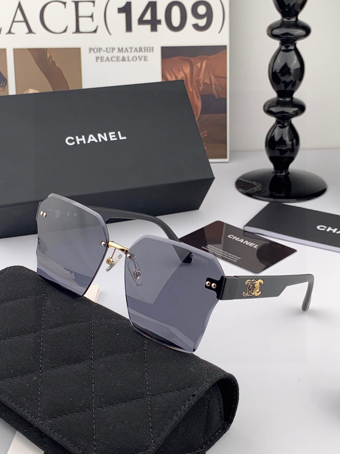 Chanel CH8851 Polarized Square Orange Lens Sunglasses for Women - detail image 3