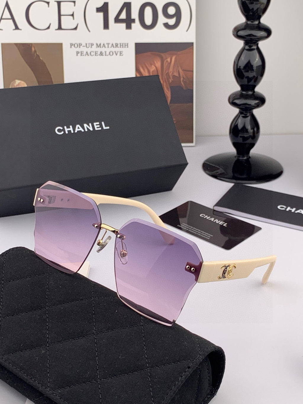 Chanel CH8851 Polarized Square Orange Lens Sunglasses for Women - detail image 5